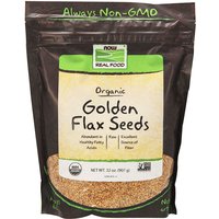 Organic Golden Flax Seeds, Value Size, 2 lb, NOW Foods