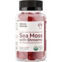 Organic Sea Moss with Shrooms, 6 in 1 Superfood Mushroom Gummy, 60 Vegan Gummies, Atlantic Naturals