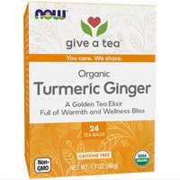 Organic Turmeric Ginger Tea, 24 Tea Bags, NOW Foods
