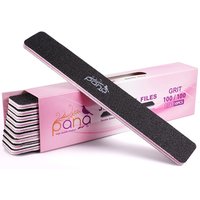 Pana Jumbo Double Sided Emery Board Nail Files - Black (Grits: 60/60 to 180/240), 1 Pack (10 Pieces)