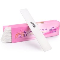 Pana Jumbo Double Sided Emery Board Nail Files - White (Grits: 60/60 to 180/240), 1 Pack (10 Pieces)
