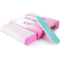 Pana Mini Double Sided Emery Board Nail Files - Pink/Teal (Grits: 80/80 to 180/240), 1 Pack (25 Pieces)