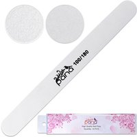 Pana Round Double Sided Emery Board Nail Files - White (Grit: 100/180), 1 Pack (10 Pieces)