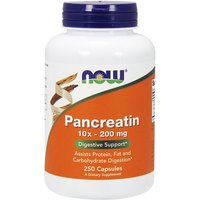 Pancreatin 10X - 200 mg, Value Size, 250 Capsules, NOW Foods
