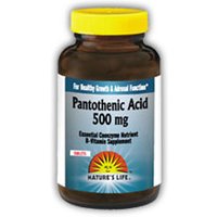 Pantothenic Acid 500 mg, 250 Tablets, Natures Life