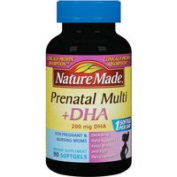 Nature Made Prenatal Multi + DHA 200 mg, Multi-Vitamins For Pregnant & Nursing Moms, 90 Softgels