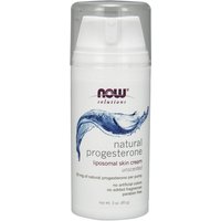Natural Progesterone Liposomal Skin Cream Unscented, 3 oz, NOW Foods