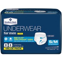 Protective Underwear for Men, Small/Medium, Value Pack, 88 ct, Members Mark