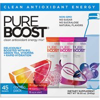 Pureboost Clean Antioxidant Energy Drink Mix, Variety Pack, 45 Packets (19.05 oz)