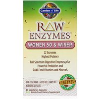 RAW Enzymes for Women 50 & Wiser, 90 Vegetarian Capsules, Garden of Life
