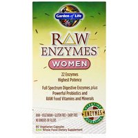 RAW Enzymes for Women, 90 Vegetarian Capsules, Garden of Life