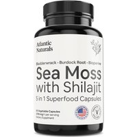 Sea Moss with Shilajit, 5 in 1 Superfood, 60 Vegetable Capsules, Atlantic Naturals