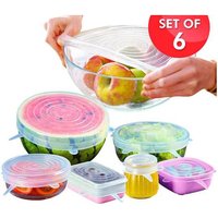 Reusable Silicone Stretchable Lids, Dinnerware & Food Covers, Various Sizes, 6 pc Set, AltCooking Hub