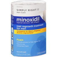 Simply Right Minoxidil Foam Hair Regrowth Treatment for Men, 2.11 oz x 4 Cans