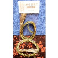 Smudge Wand, Native American Incense, Sweetgrass Braid, 15 Inch, Sage Spirit