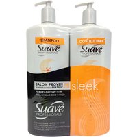 Suave Professionals Shampoo & Conditioner, Sleek, 40 oz x 2 Pack