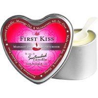 3-in-1 Suntouched Massage Candle with Hemp & Soy Heart Shaped, First Kiss, 4.7 oz, Earthly Body