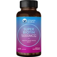 Super Biotin 5000 mcg, 120 Capsules, Vitamin World