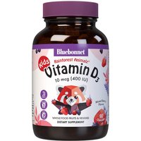 Rainforest Animalz Vitamin D3 400 IU for Kids, Mixed Berry Flavor, 90 Chewables, Bluebonnet Nutrition