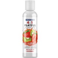 Swiss Navy 4 in 1 Playful Flavors Lubricant - Straw-Kiwi Pleasures, 1 oz, MD Science Lab