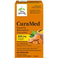 Terry Naturally CuraMed 500 mg, Superior Absorption Curcumin, 60 Capsules, EuroPharma