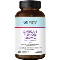 Triple Strength Omega-3 Fish Oil 1360 mg, 120 Rapid Release Softgels, Vitamin World