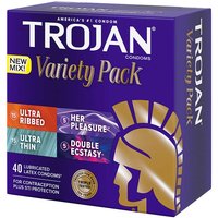 Trojan Variety Pack, Lubricated Latex Condoms, 40 Condoms