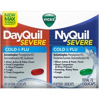 Vicks DayQuil & NyQuil Severe Cough, Cold & Flu Relief, 72 LiquiCaps