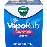 Vicks VapoRub Ointment, Cough Suppressant Topical Analgesic, 6 oz (170 g)