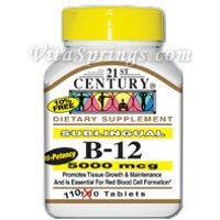 Vitamin B-12 5000 mcg Sublingual, 110 Tablets, 21st Century Health Care