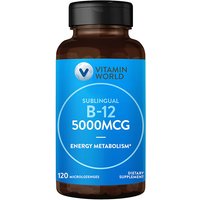 Vitamin B12 5000 mcg Sublingual, Value Size, 120 Microlozenges, Vitamin World