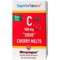 Vitamin C 500 mg Sour Cherry Melts, 90 Instant Dissolve Tablets, Superior Source