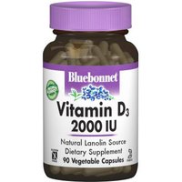 Vitamin D3 2000 IU, 180 Vegetable Capsules, Bluebonnet Nutrition