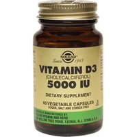 Vitamin D3 (Cholecalciferol) 5000 IU, 60 Vegetable Capsules, Solgar