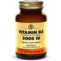 Vitamin D3 (Cholecalciferol) 5000 IU, 100 Softgels, Solgar