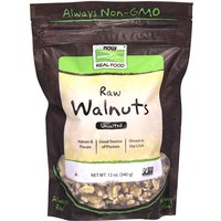 Raw Walnuts, Unsalted, Halves & Pieces, 12 oz, NOW Foods