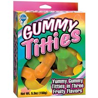 Yummy Gummy Titties in 3 Fruity Flavors, Gummy Candy, 5.3 oz, Pipedream Products