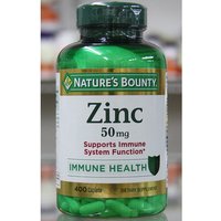 Zinc 50 mg, Immune Health, 400 Caplets, Natures Bounty
