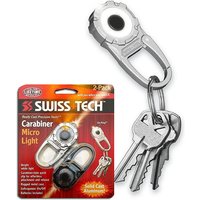 2 Pack Swiss Tech Solid Cast Aluminum Carabiner Micro Light Keychain