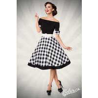 Retro Chic in Perfektion Das BELSIRA Retrokleid mit Tellerrock, Jersey Oberteil und Baumwollrock bringt feminine Eleganz auf den Punkt
