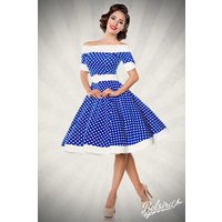 Retrokleid mit Punkte, Elegantes Retrokleid mit Tellerrock und kurzen Ärmeln, Taillierte Passform mit nahtfeinem Reißverschluss für einen stilvollen Look