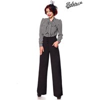 Marlenehose mit hohem Bund, Elegante High Waist Marlenehose mit Eingriffstaschen, 4 Knöpfen und Reißverschluss