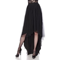 Asymmetrischer Gothic Rock aus Tüll und Jersey mit Stufenoptik mehrlagig, elastischer Bund, extravagant figurbetont von Ocultica