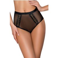 Verführerischer hoch geschnittener Slip aus feinem Tüll mit elegantem Gummibund und goldfarbenen Metallringen aufregende Lingerie mit raffinierten Details