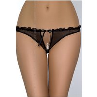 Axami String mit pikanten Schlitz auf der Vorderseite in schwarz