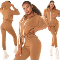 Uni Jogginganzug Loungewear Damen Trainingsanzug Sport 2 Teiler Fitness Hoddie Hose Kapuzenpullover