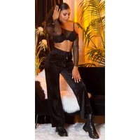 Highwaist Jogger Feincord mit Schlag