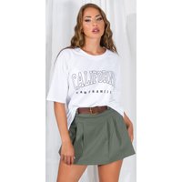 Uni High Waist Skort mit Falten Effekt und Gürtel