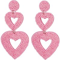 Verspielte Herz Ohrstecker mit kunstvoll gearbeiteten Perlen ein auffälliges, sommerlich funkelndes Statement für alle, die glamouröse Akzente lieben