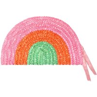 Strohtasche Strandkuppel in Regenbogenfarben